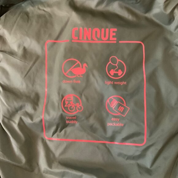 Cinque Jacket Mens Large Olive Green Lightweight Packable Puffer Down-Free - Picture 5 of 9